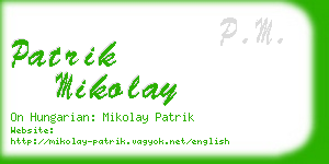 patrik mikolay business card